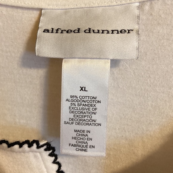 Alfred Dunner blk/white cotton t-shirt - Picture 4 of 4